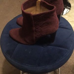 Coach Booties in Maroon.